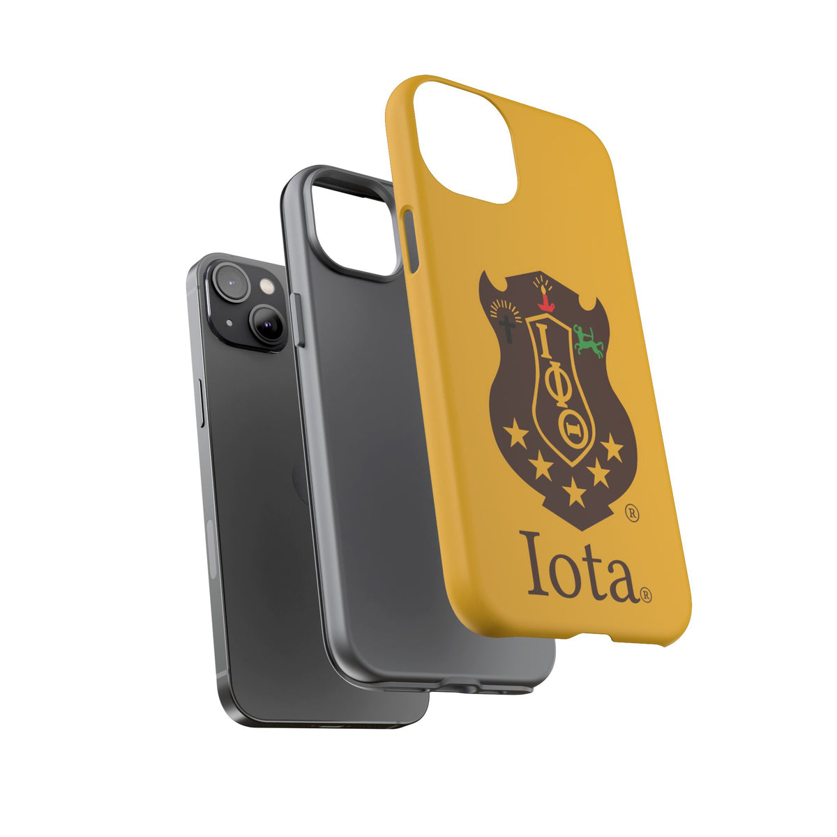 Iota Sorority Shield Phone Case — Greek Letter Tough Case (Yellow)
