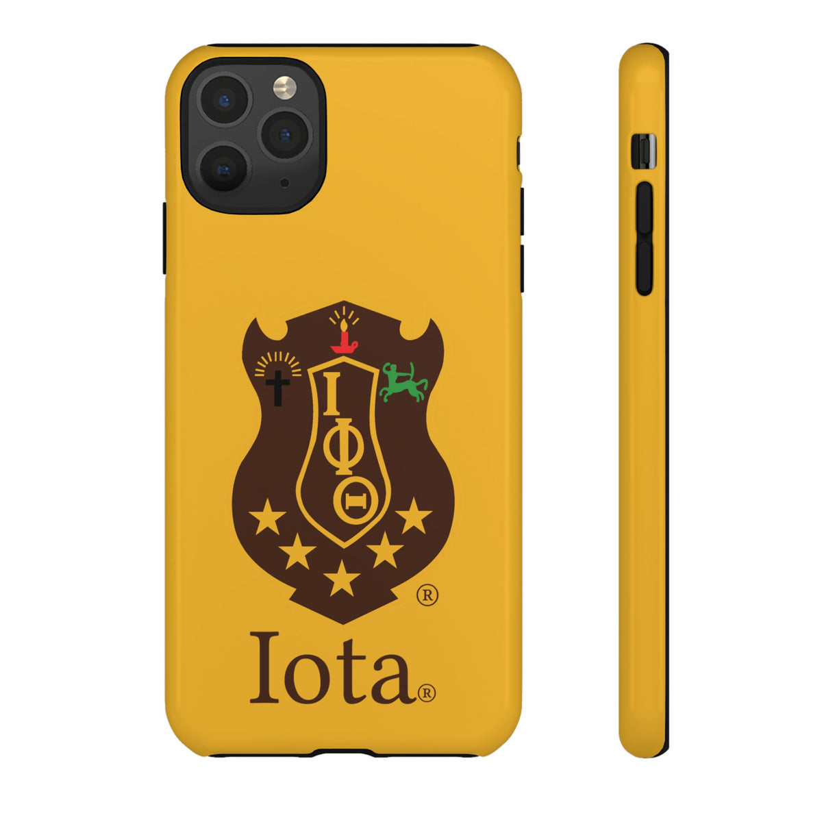 Iota Sorority Shield Phone Case — Greek Letter Tough Case (Yellow)