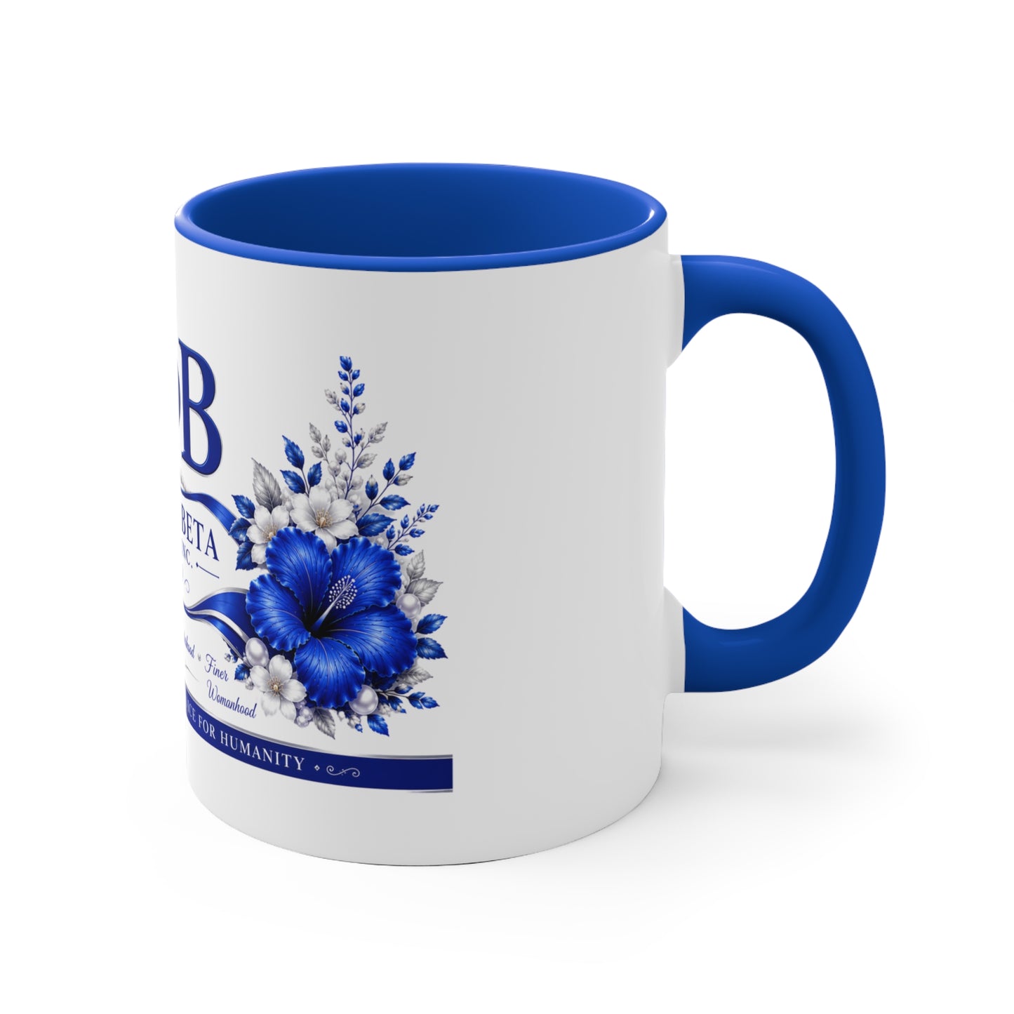 Zeta Phi Beta 11oz Accent Mug — Blue Sorority Crest Coffee Cup