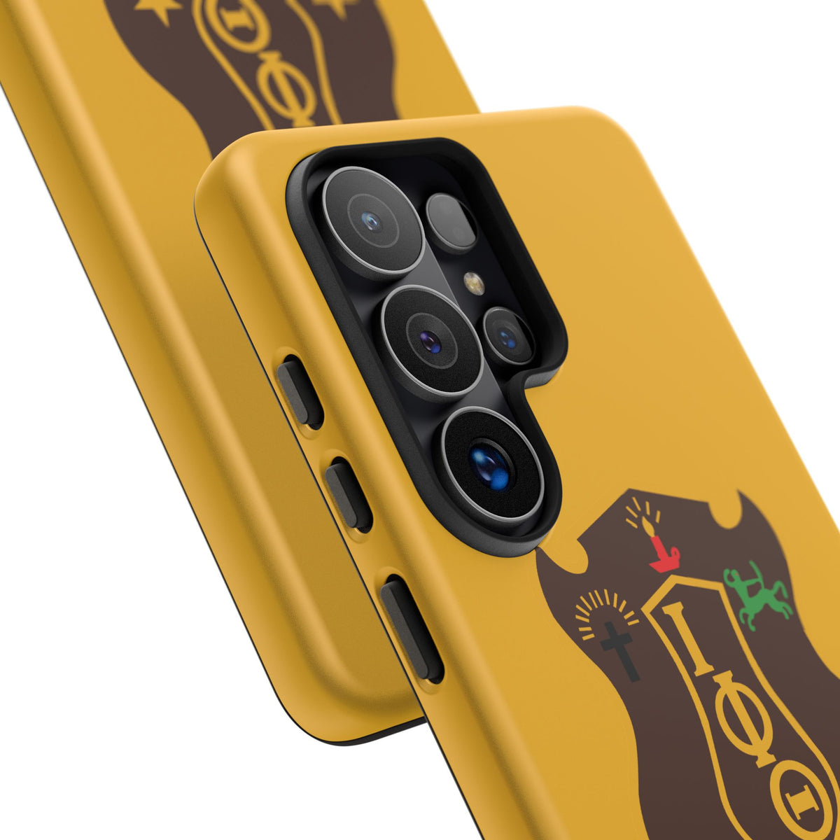 Iota Sorority Shield Phone Case — Greek Letter Tough Case (Yellow)