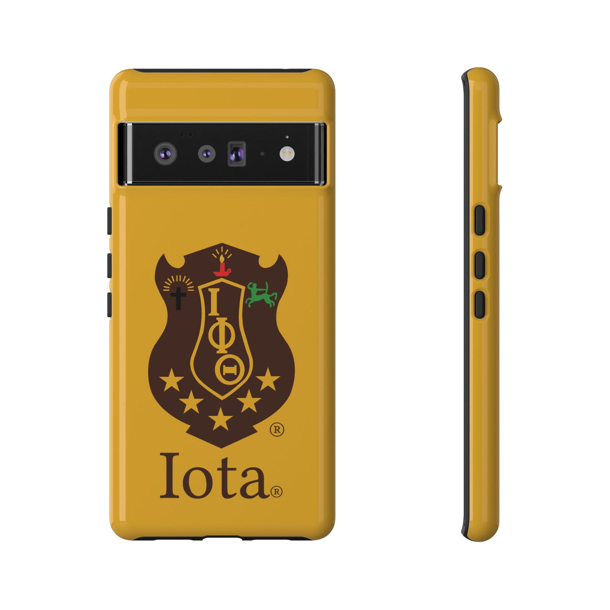 Iota Sorority Shield Phone Case — Greek Letter Tough Case (Yellow)