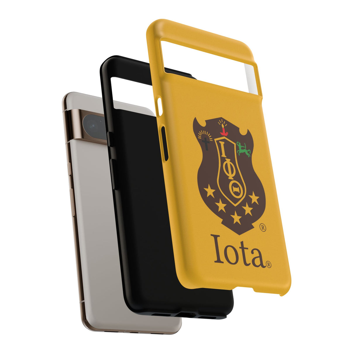 Iota Sorority Shield Phone Case — Greek Letter Tough Case (Yellow)
