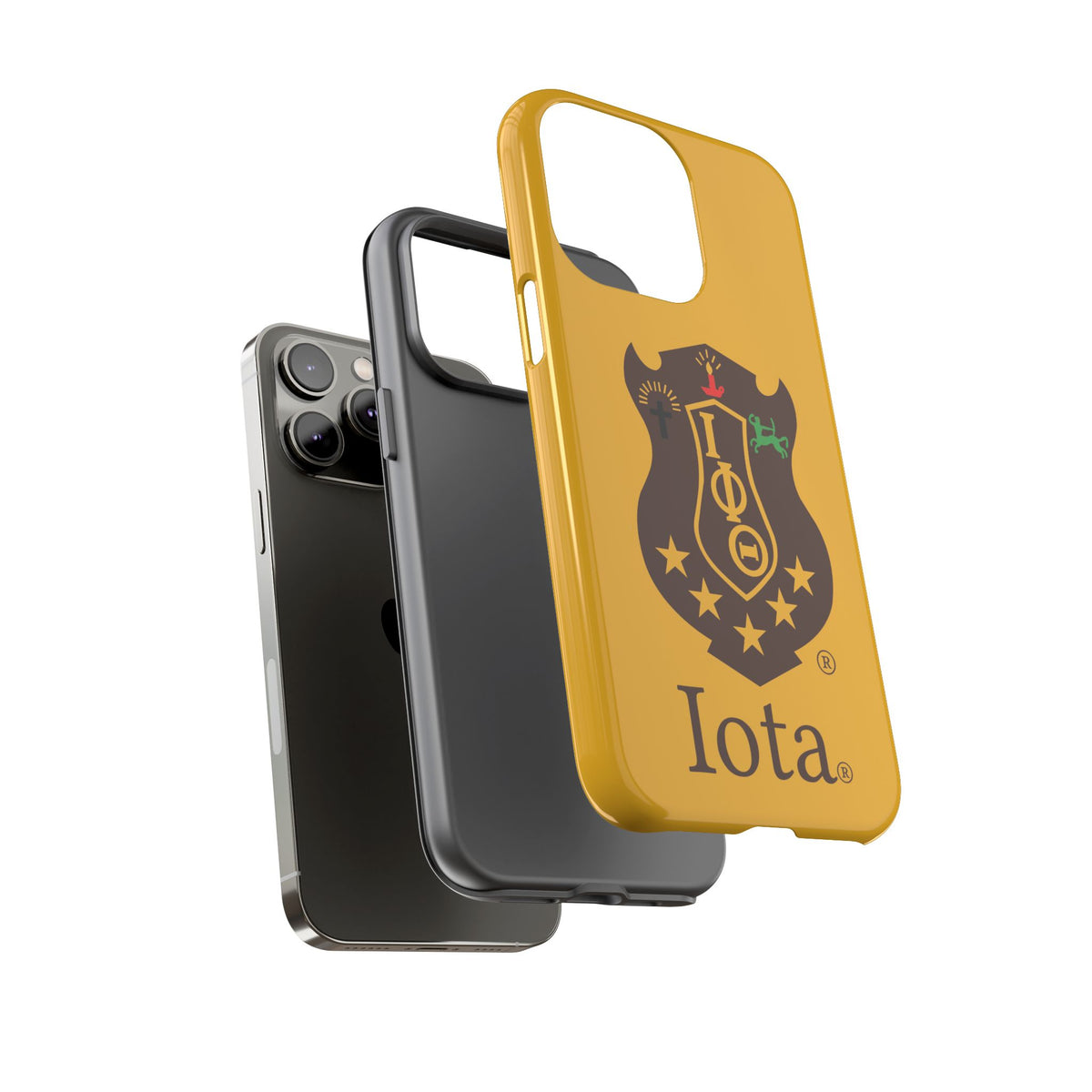 Iota Sorority Shield Phone Case — Greek Letter Tough Case (Yellow)