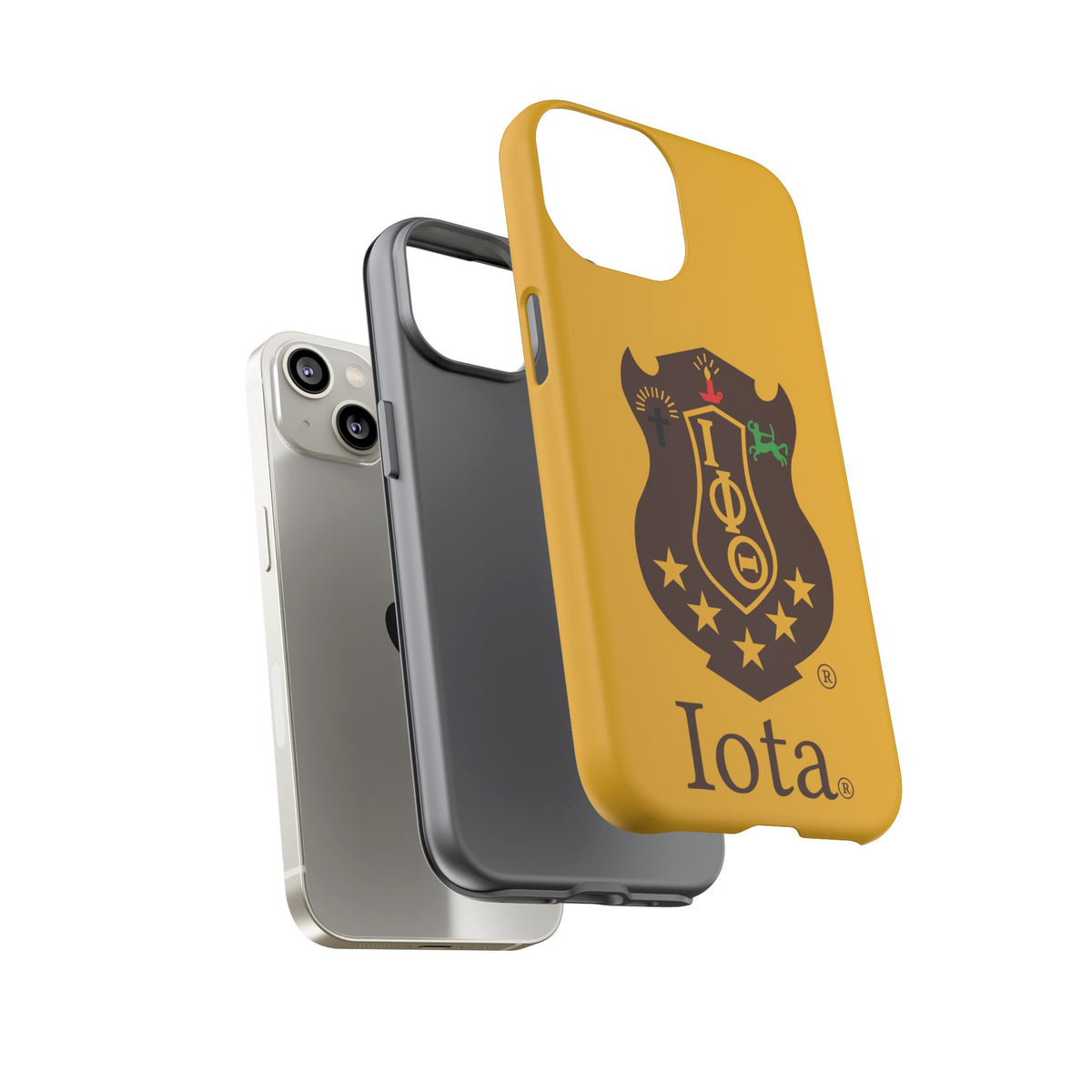 Iota Sorority Shield Phone Case — Greek Letter Tough Case (Yellow)