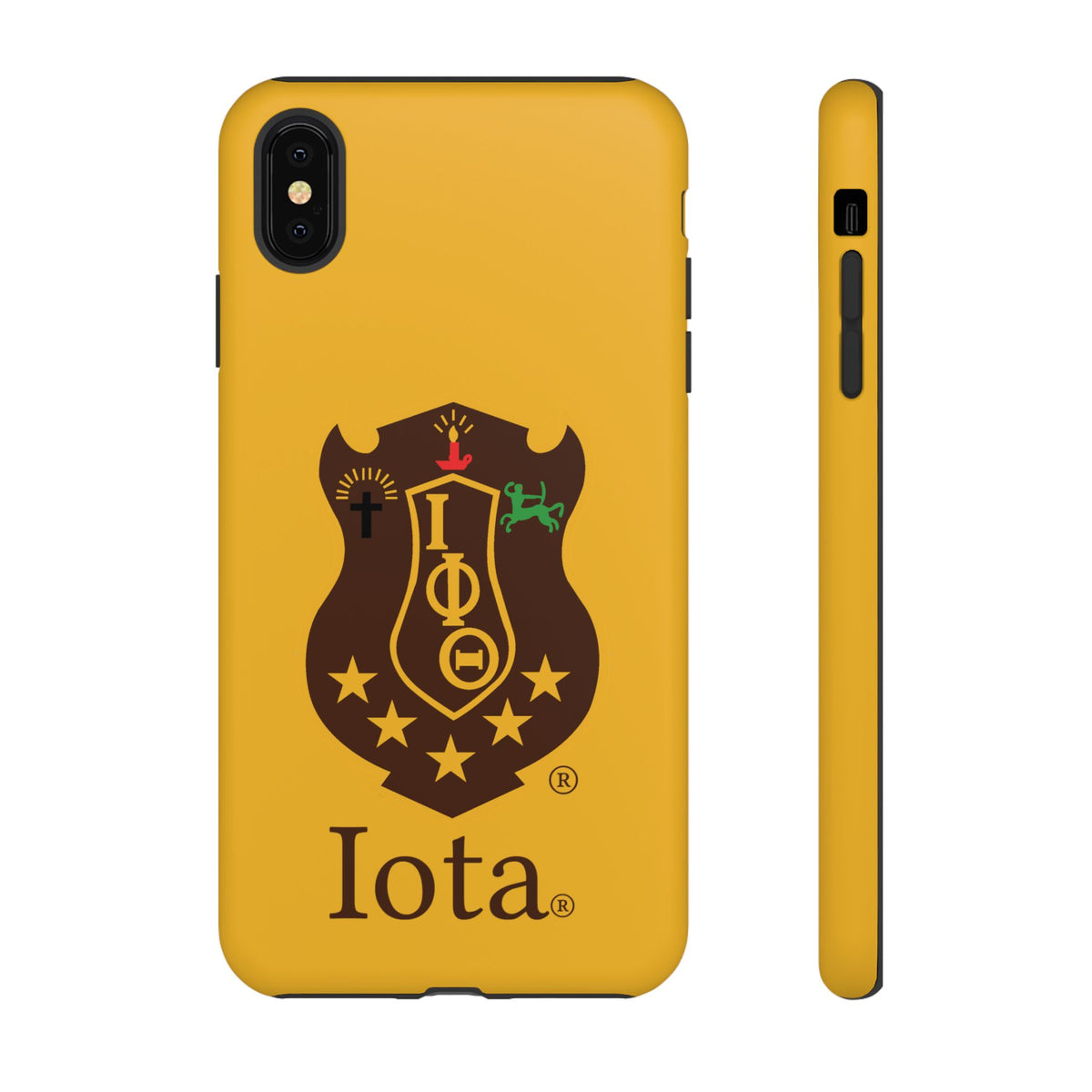 Iota Sorority Shield Phone Case — Greek Letter Tough Case (Yellow)