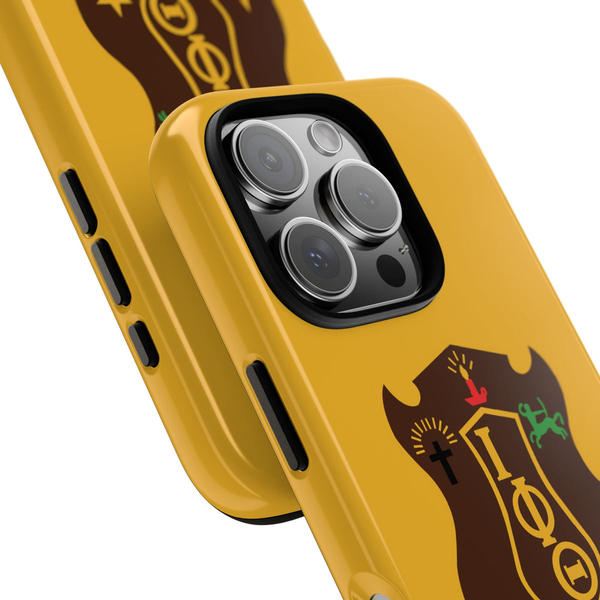 Iota Sorority Shield Phone Case — Greek Letter Tough Case (Yellow)