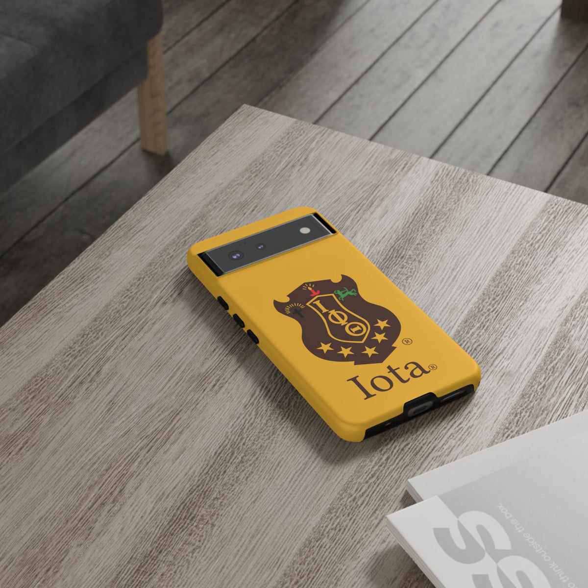 Iota Sorority Shield Phone Case — Greek Letter Tough Case (Yellow)