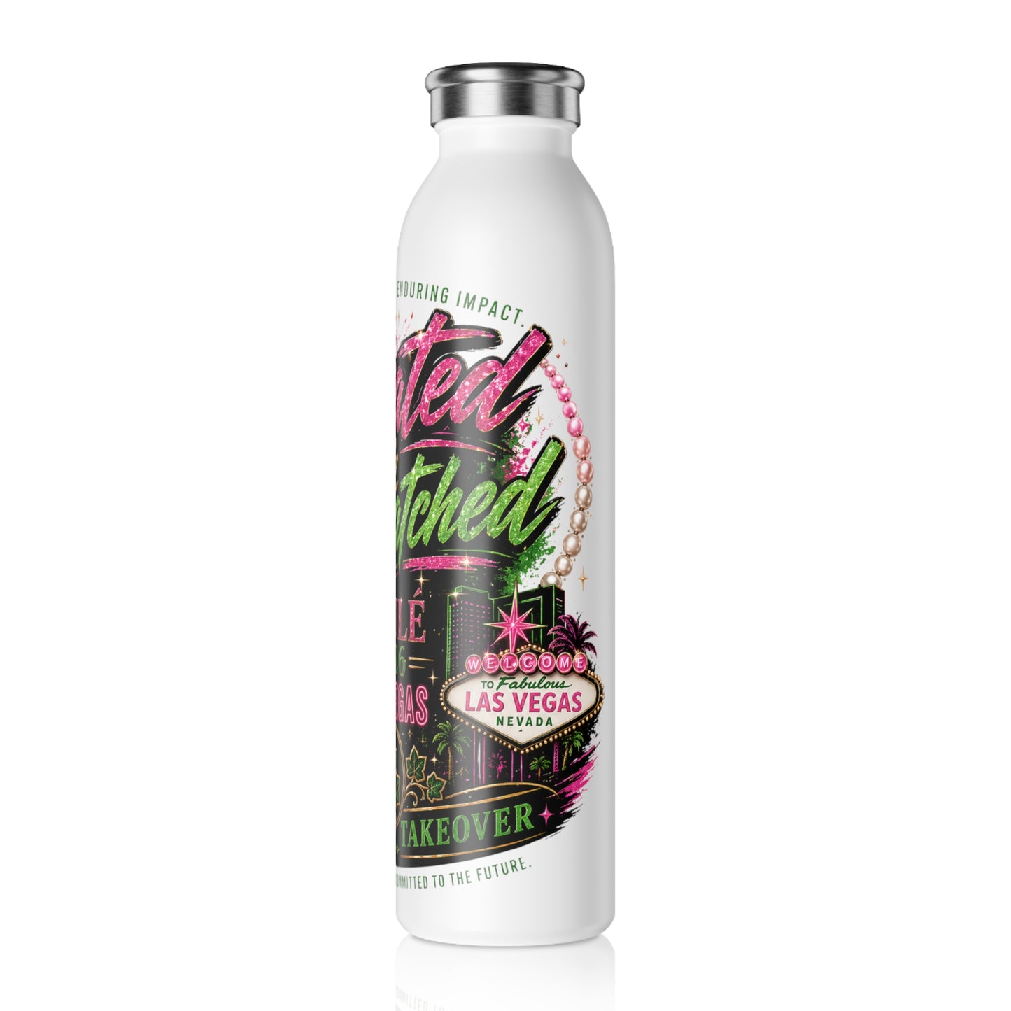 Boulé 2026 Las Vegas Insulated Water Bottle – “Elevated & Unmatched” Pink & Green Takeover | Stainless Steel Travel Bottle