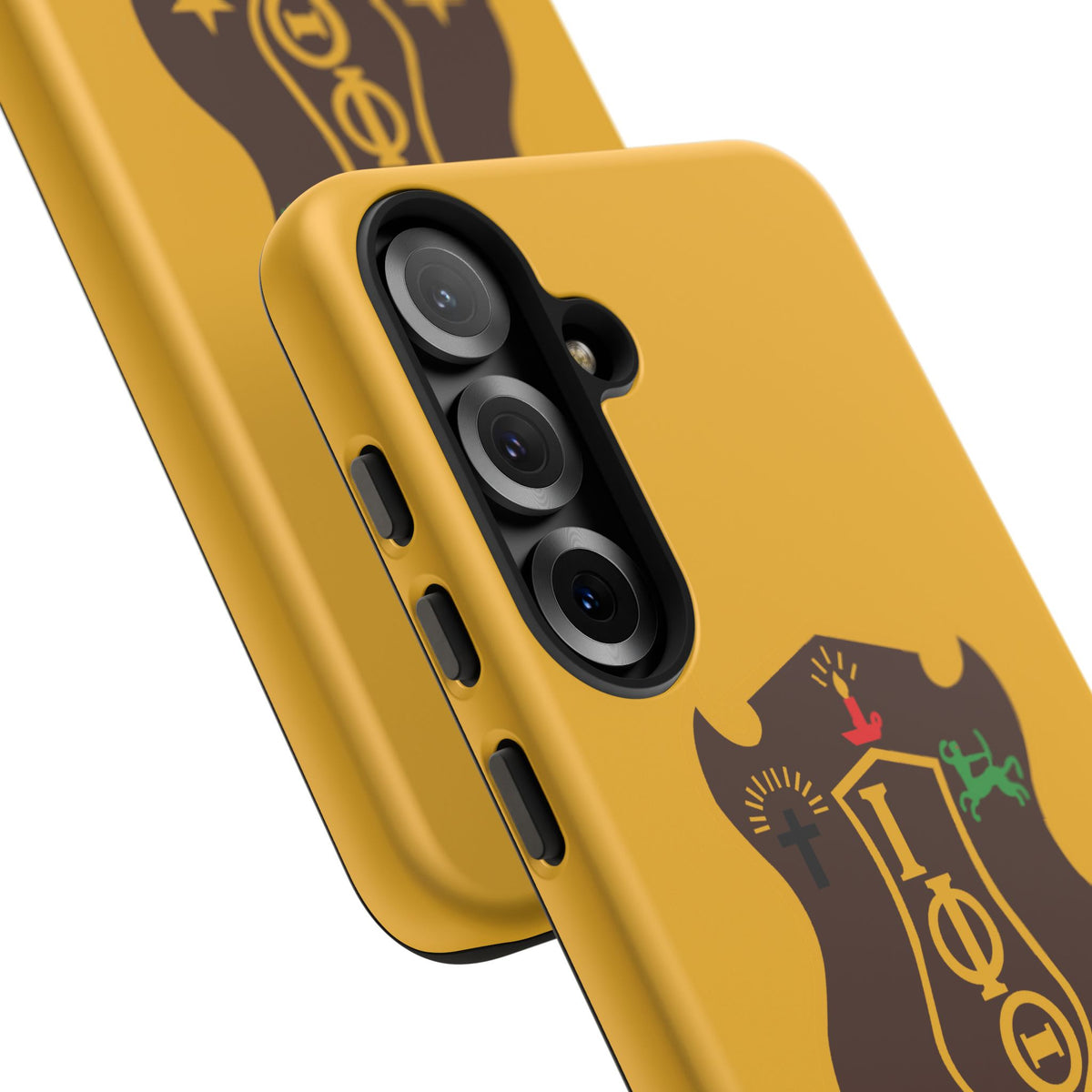 Iota Sorority Shield Phone Case — Greek Letter Tough Case (Yellow)