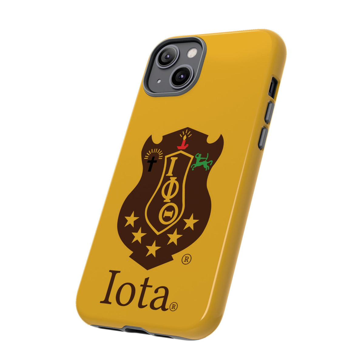 Iota Sorority Shield Phone Case — Greek Letter Tough Case (Yellow)