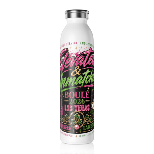 Boulé 2026 Las Vegas Insulated Water Bottle – “Elevated & Unmatched” Pink & Green Takeover | Stainless Steel Travel Bottle