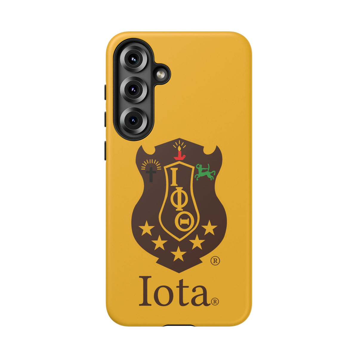 Iota Sorority Shield Phone Case — Greek Letter Tough Case (Yellow)
