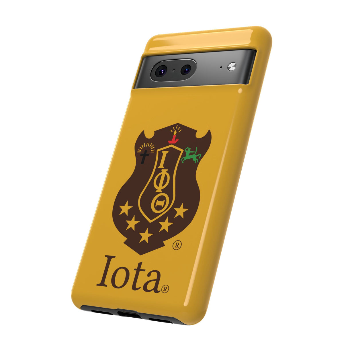 Iota Sorority Shield Phone Case — Greek Letter Tough Case (Yellow)