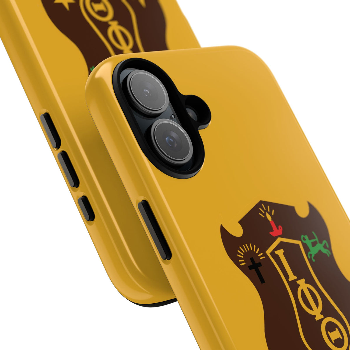 Iota Sorority Shield Phone Case — Greek Letter Tough Case (Yellow)