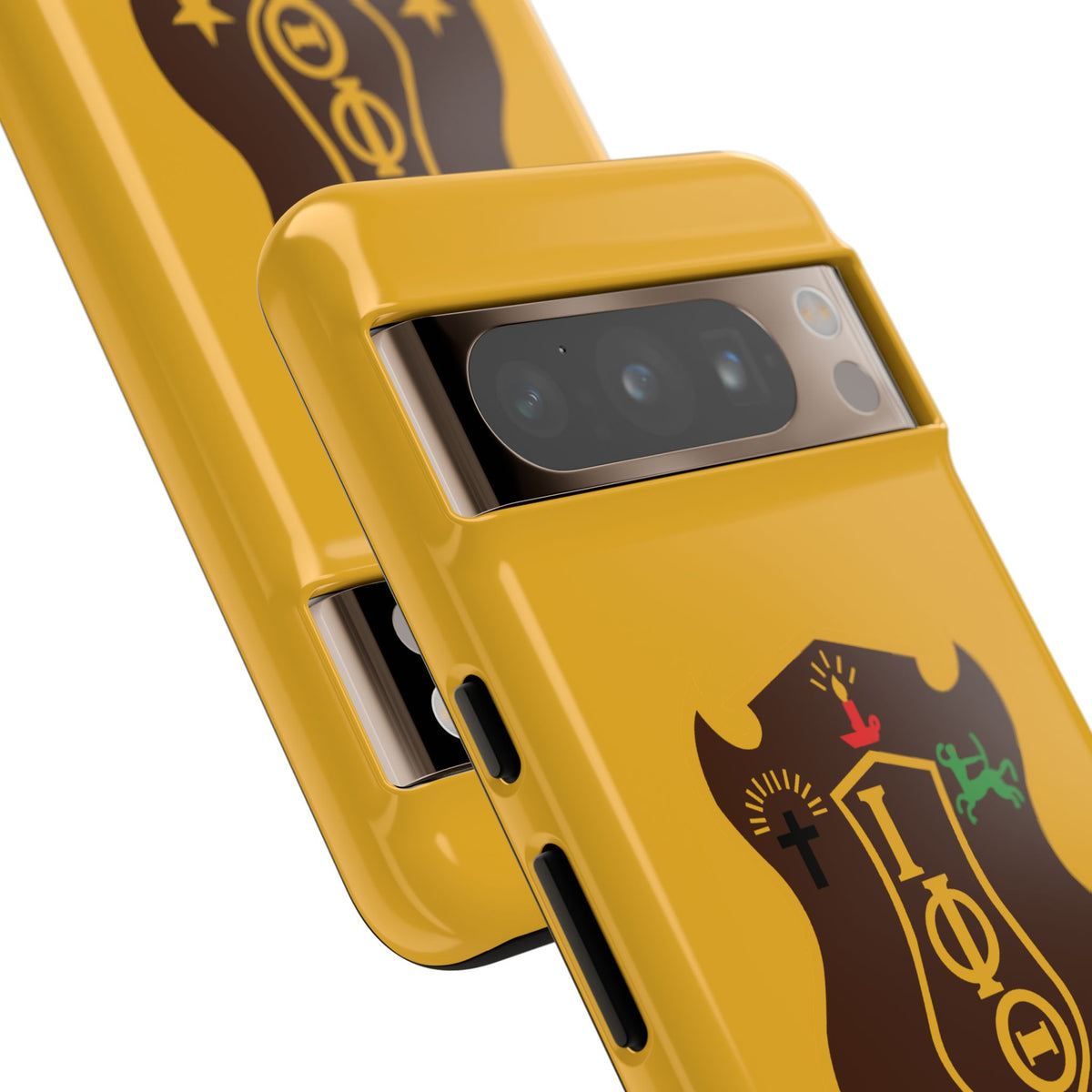 Iota Sorority Shield Phone Case — Greek Letter Tough Case (Yellow)