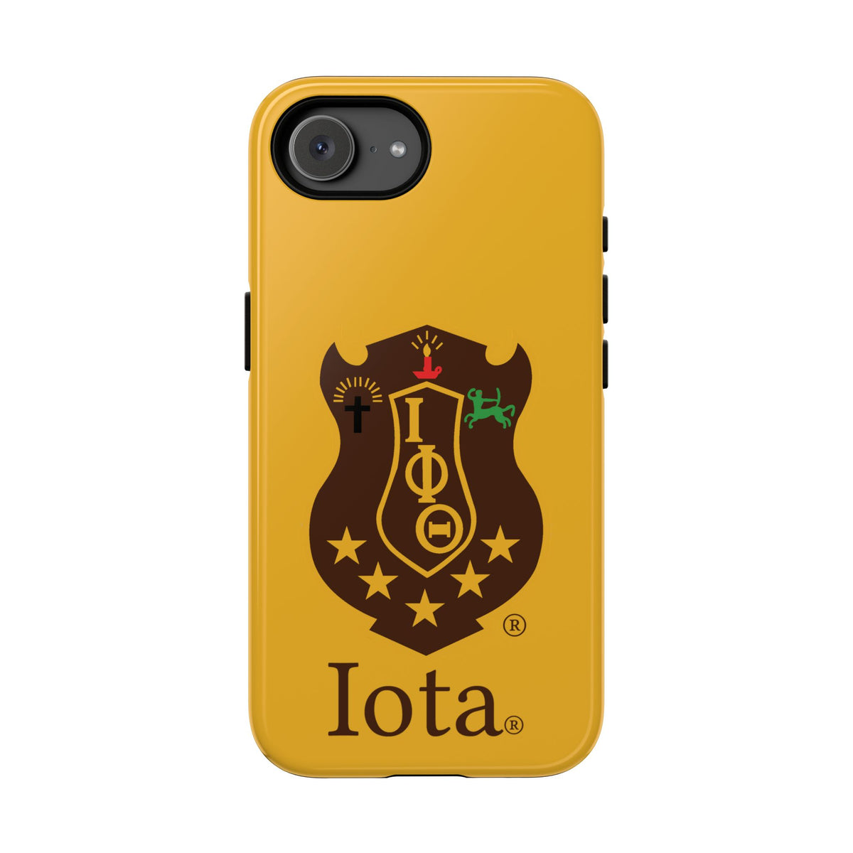 Iota Sorority Shield Phone Case — Greek Letter Tough Case (Yellow)