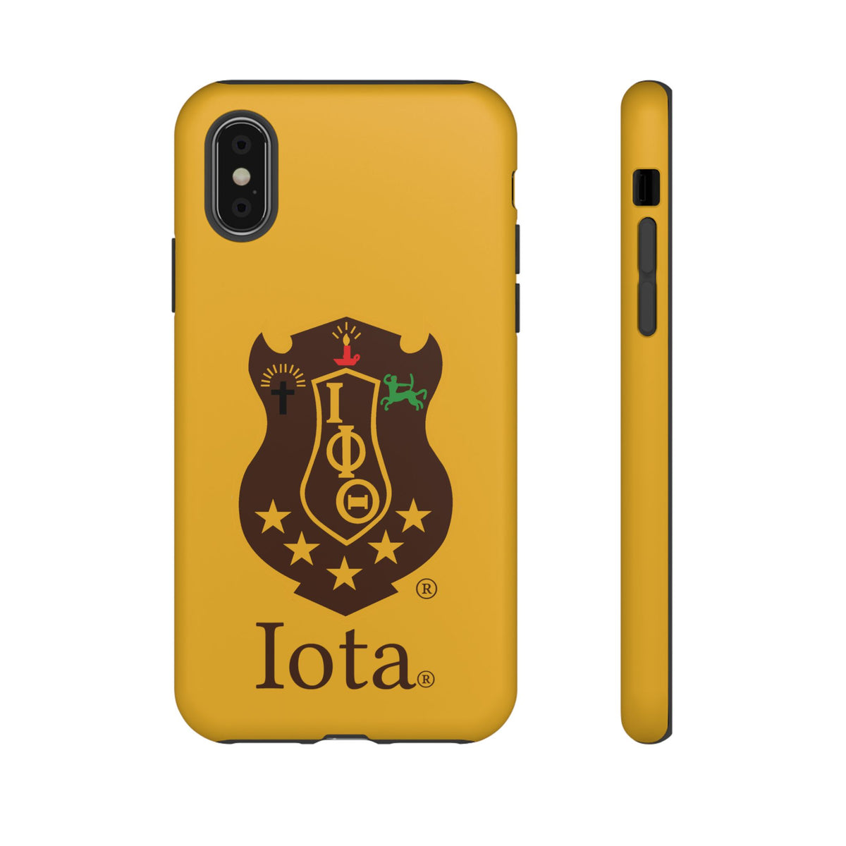 Iota Sorority Shield Phone Case — Greek Letter Tough Case (Yellow)