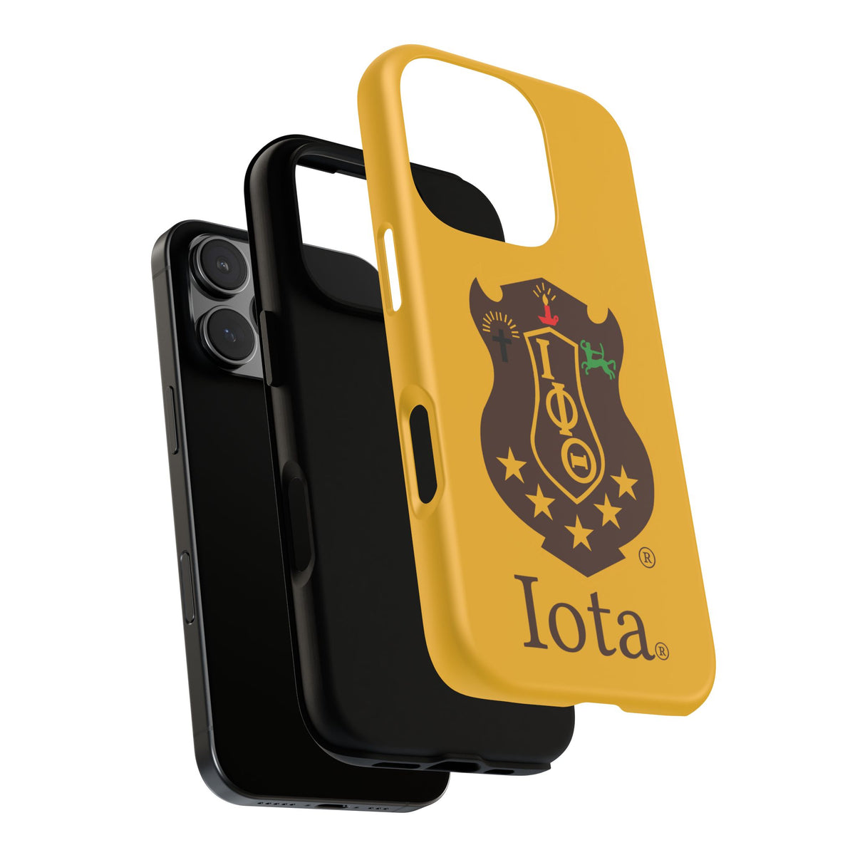 Iota Sorority Shield Phone Case — Greek Letter Tough Case (Yellow)