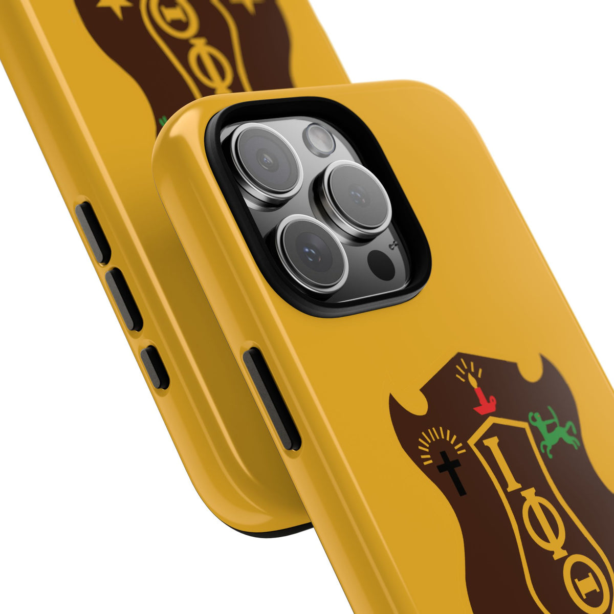 Iota Sorority Shield Phone Case — Greek Letter Tough Case (Yellow)
