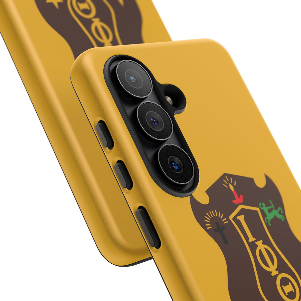 Iota Sorority Shield Phone Case — Greek Letter Tough Case (Yellow)