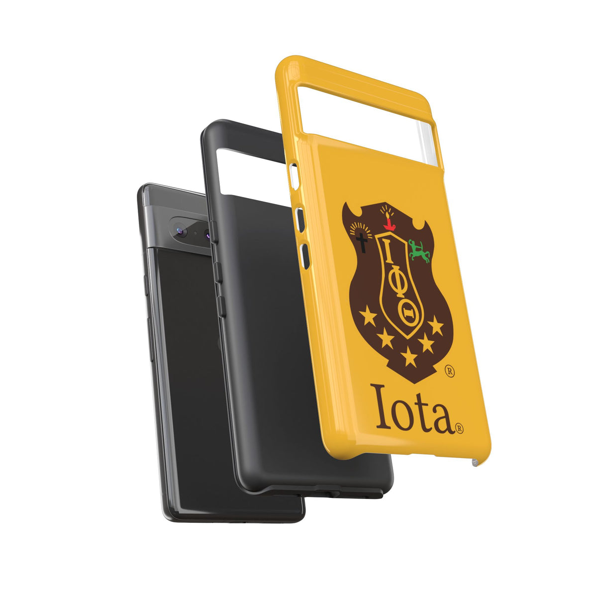 Iota Sorority Shield Phone Case — Greek Letter Tough Case (Yellow)
