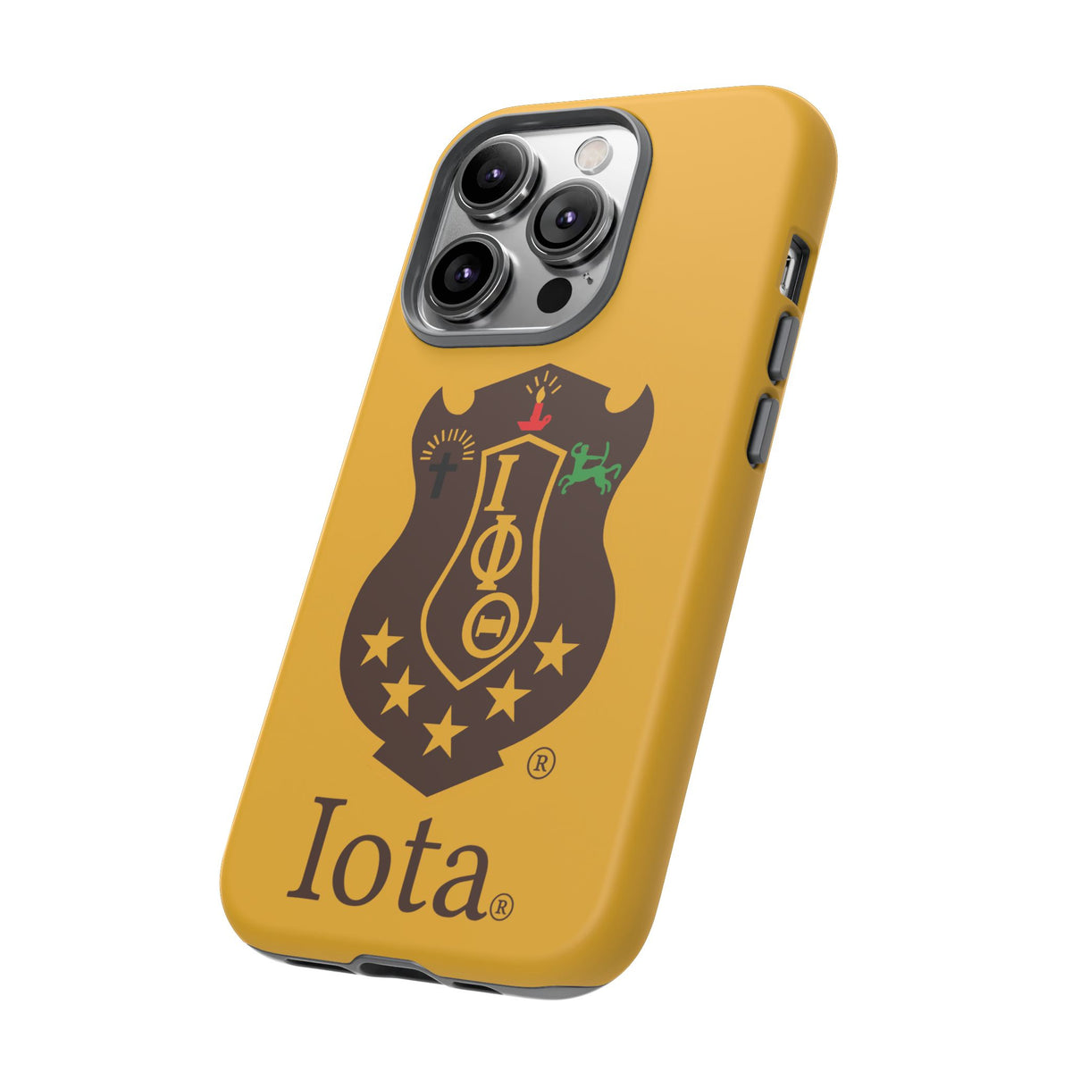 Iota Sorority Shield Phone Case — Greek Letter Tough Case (Yellow)