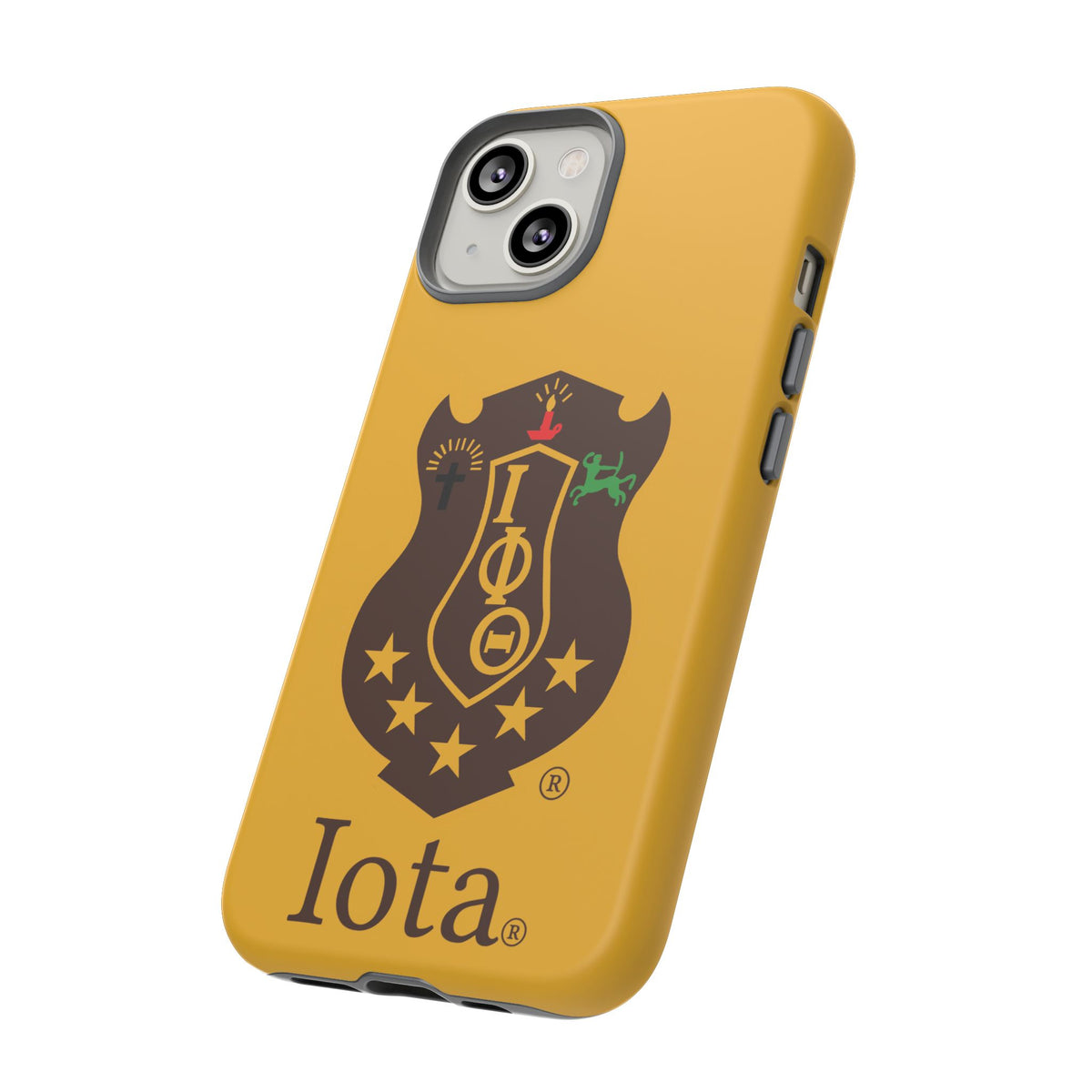 Iota Sorority Shield Phone Case — Greek Letter Tough Case (Yellow)