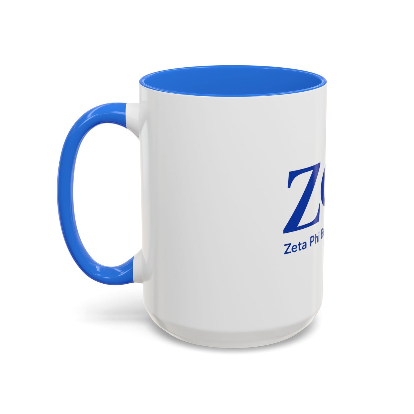 Zeta Phi Beta Sorority Blue Logo Mug — 11oz & 15oz Color-Accent Coffee Cup