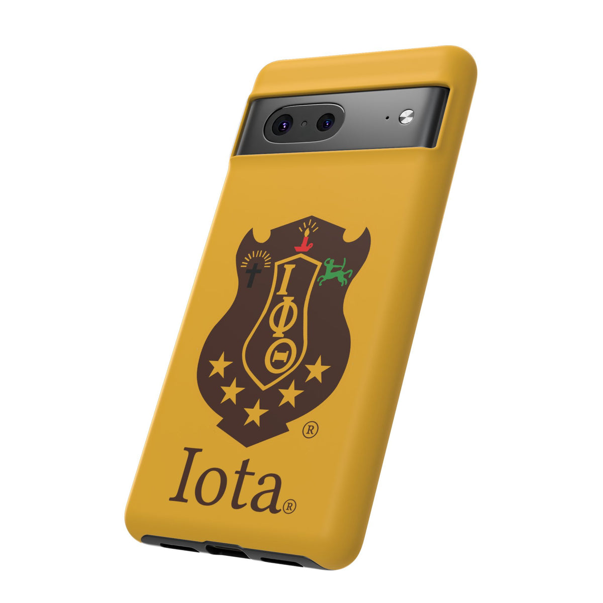 Iota Sorority Shield Phone Case — Greek Letter Tough Case (Yellow)