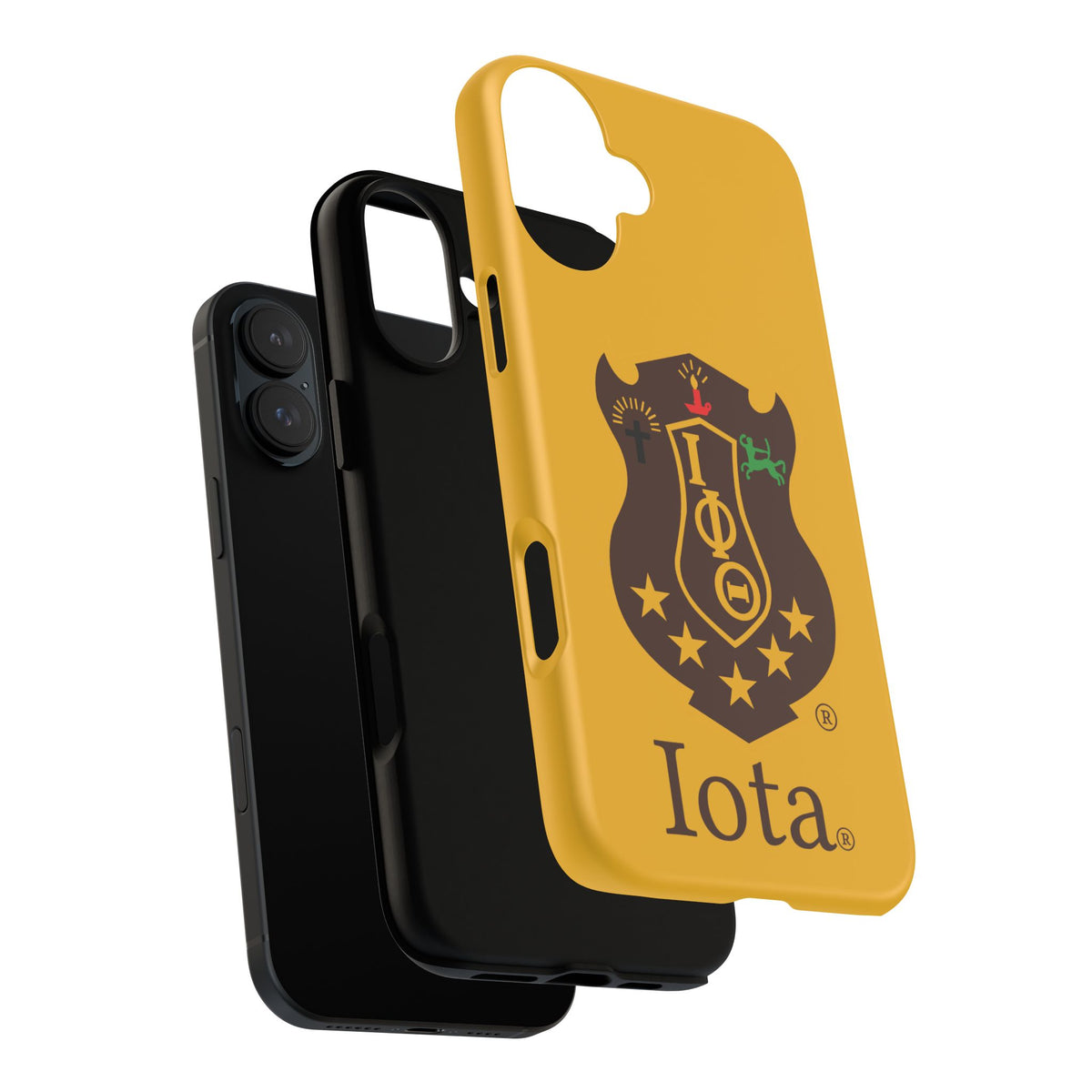 Iota Sorority Shield Phone Case — Greek Letter Tough Case (Yellow)
