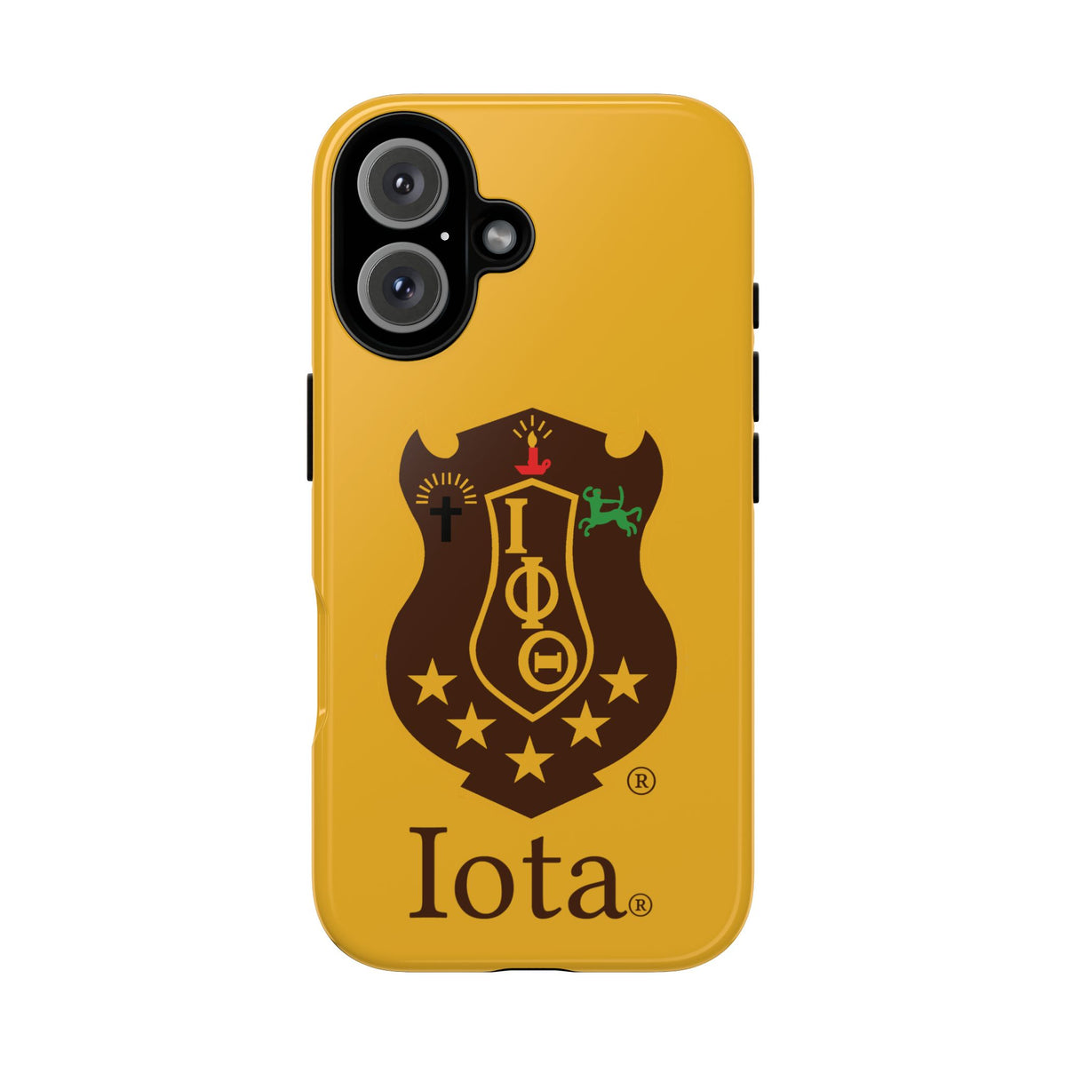 Iota Sorority Shield Phone Case — Greek Letter Tough Case (Yellow)