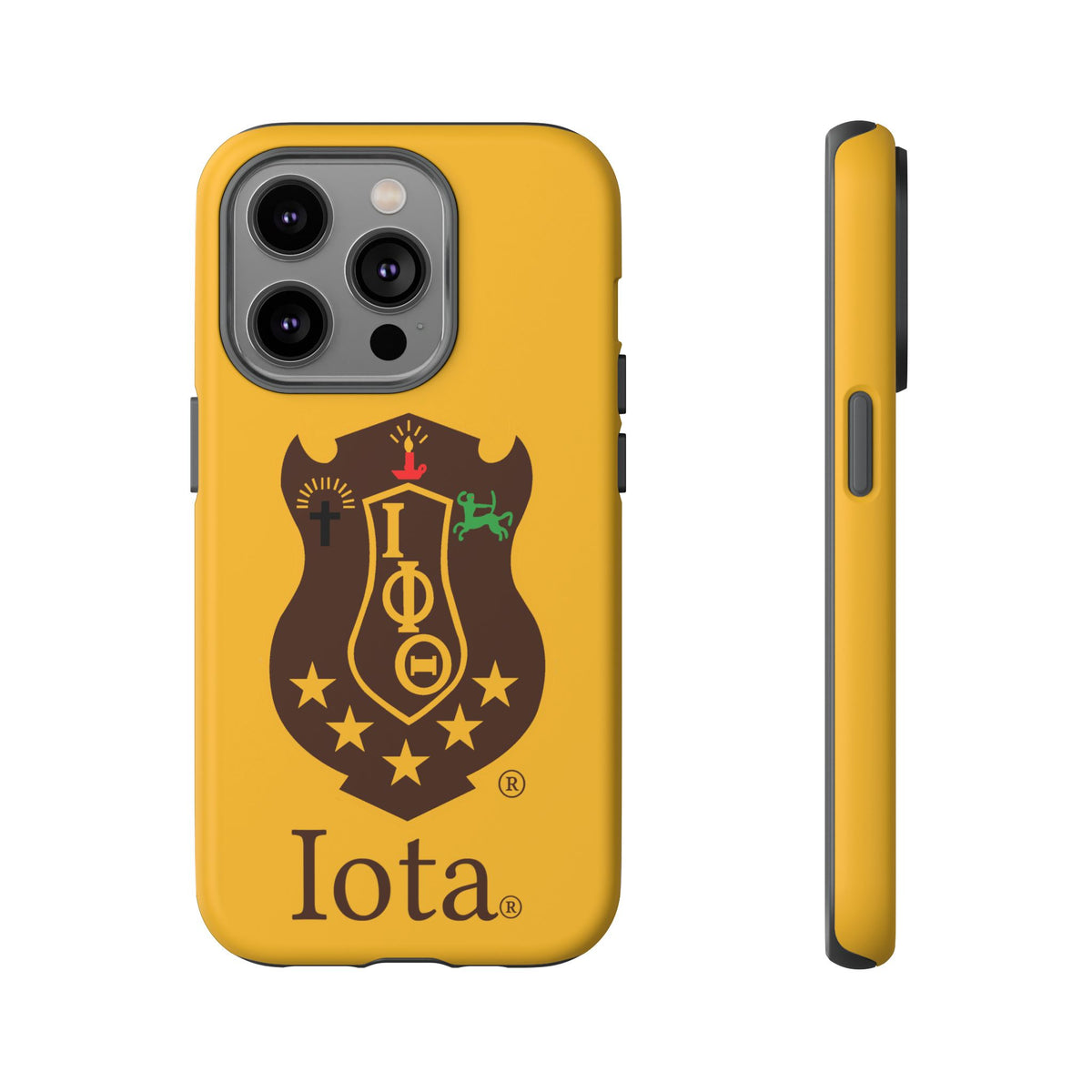 Iota Sorority Shield Phone Case — Greek Letter Tough Case (Yellow)