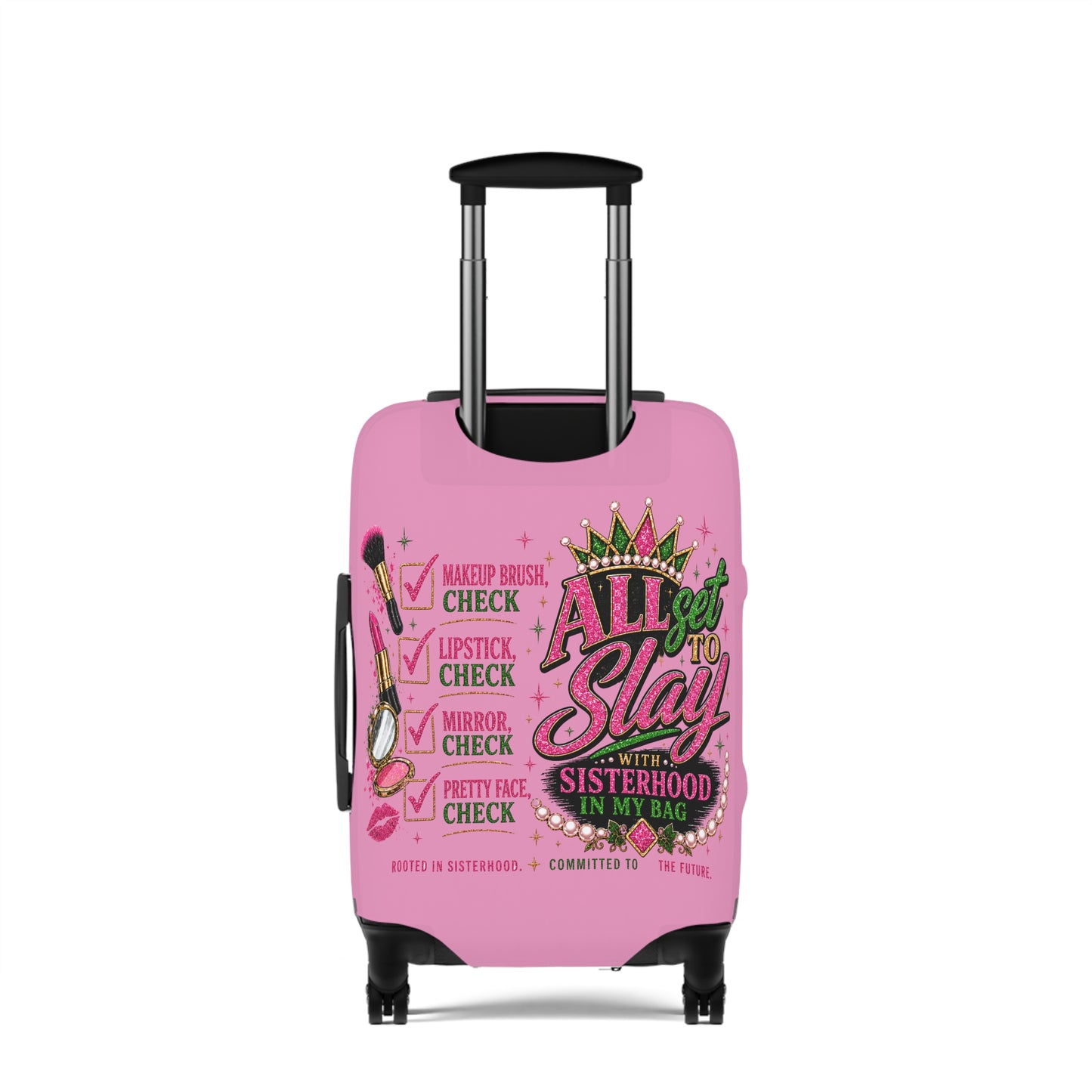 Pretty Girl Suitcase Cover – Pink Travel Luggage Cover, Girls Trip Essentials, Protective Stretch Luggage Cover for Women