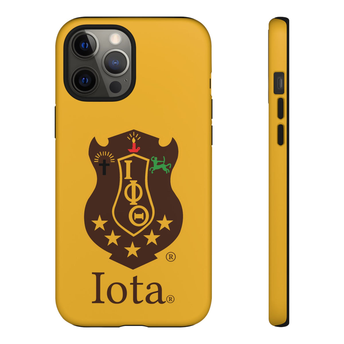 Iota Sorority Shield Phone Case — Greek Letter Tough Case (Yellow)
