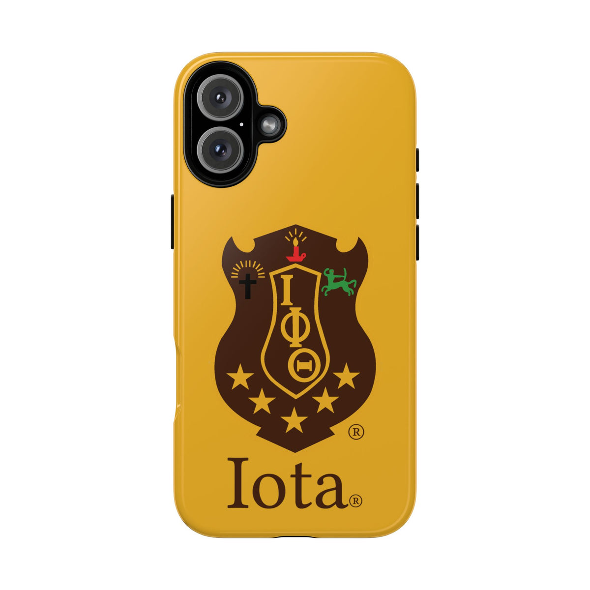 Iota Sorority Shield Phone Case — Greek Letter Tough Case (Yellow)