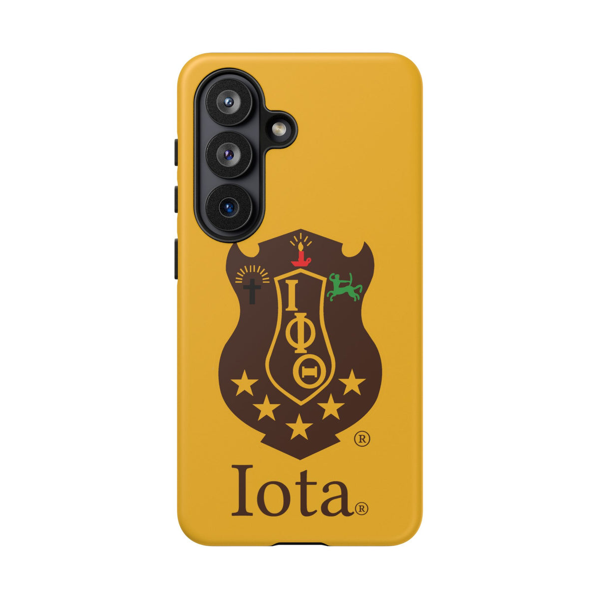 Iota Sorority Shield Phone Case — Greek Letter Tough Case (Yellow)