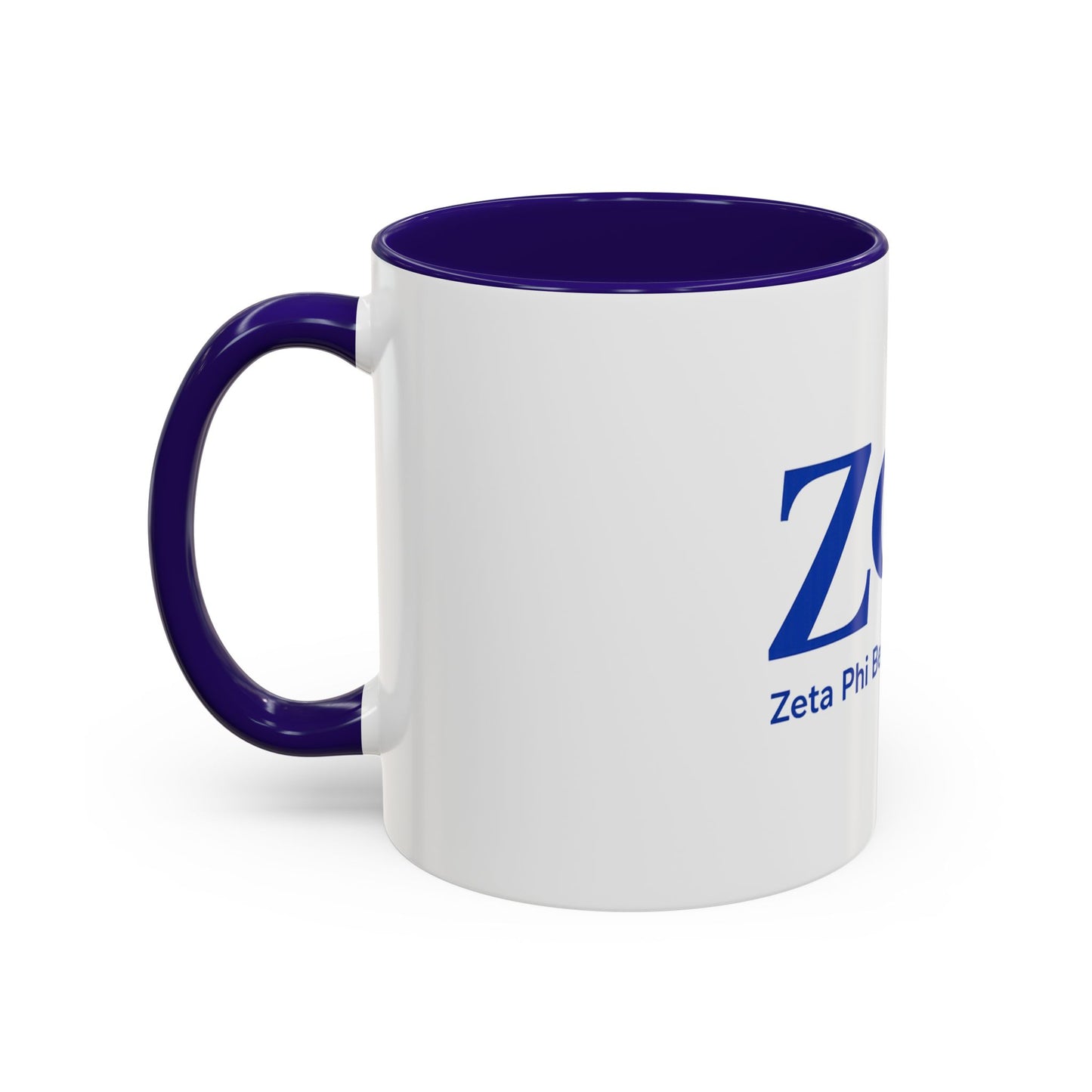 Zeta Phi Beta Sorority Blue Logo Mug — 11oz & 15oz Color-Accent Coffee Cup