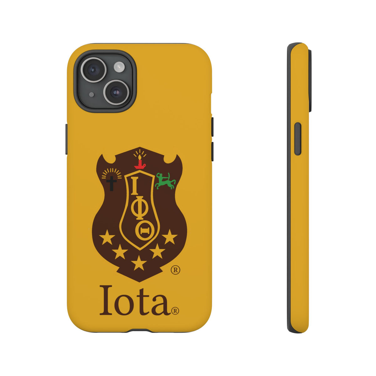 Iota Sorority Shield Phone Case — Greek Letter Tough Case (Yellow)