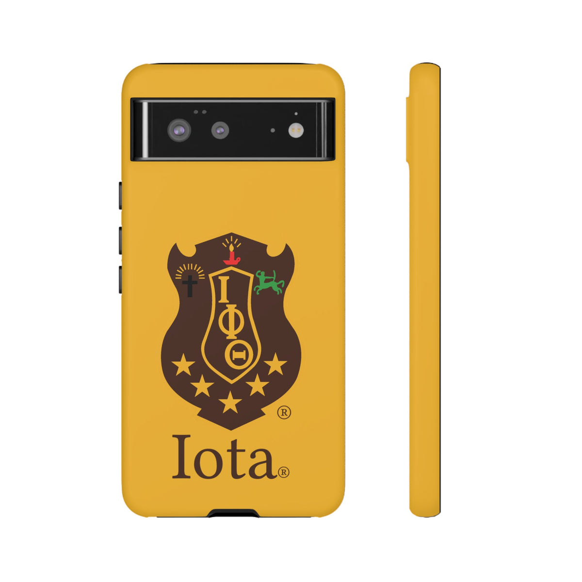 Iota Sorority Shield Phone Case — Greek Letter Tough Case (Yellow)