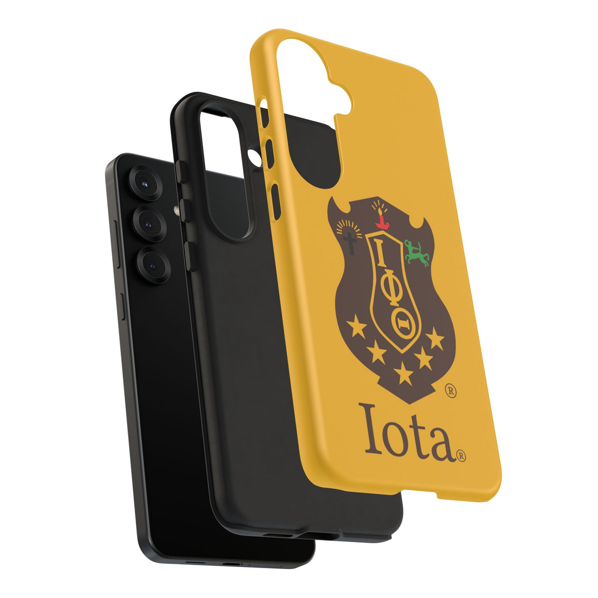 Iota Sorority Shield Phone Case — Greek Letter Tough Case (Yellow)