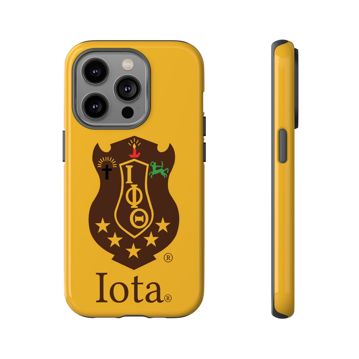 Iota Sorority Shield Phone Case — Greek Letter Tough Case (Yellow)