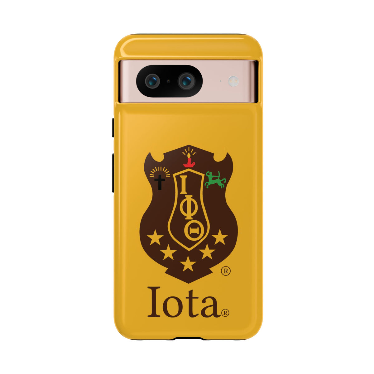 Iota Sorority Shield Phone Case — Greek Letter Tough Case (Yellow)