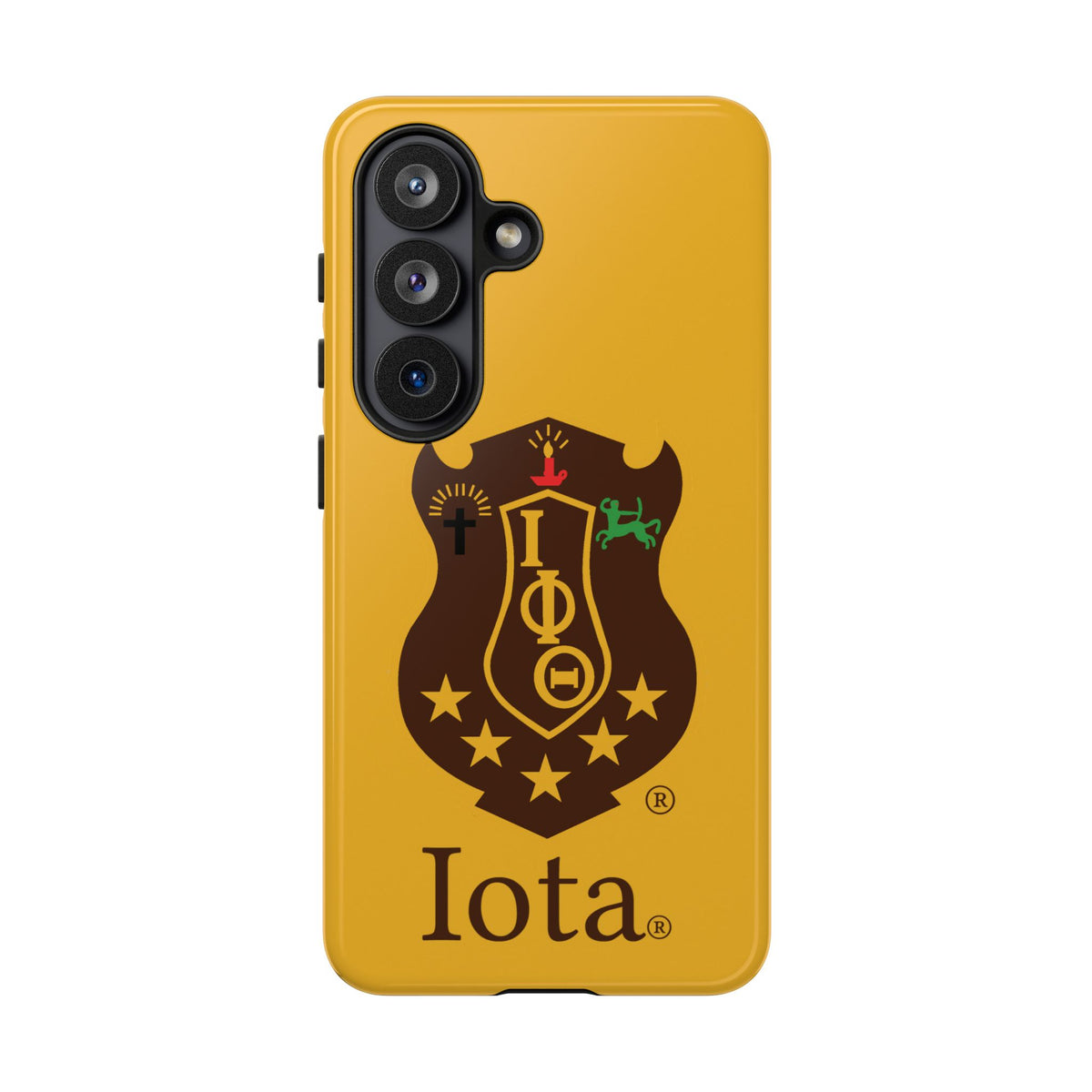 Iota Sorority Shield Phone Case — Greek Letter Tough Case (Yellow)