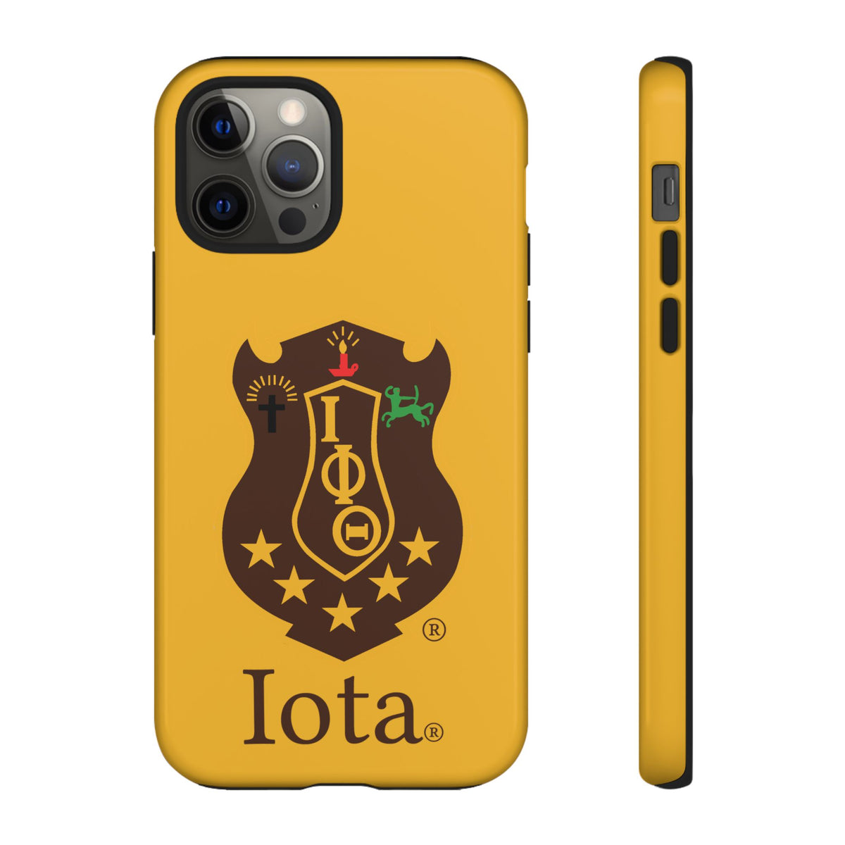 Iota Sorority Shield Phone Case — Greek Letter Tough Case (Yellow)
