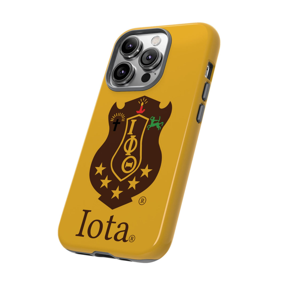 Iota Sorority Shield Phone Case — Greek Letter Tough Case (Yellow)