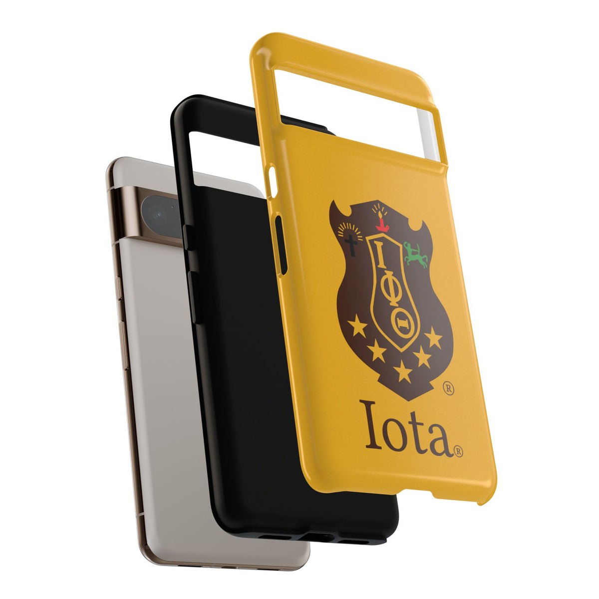 Iota Sorority Shield Phone Case — Greek Letter Tough Case (Yellow)