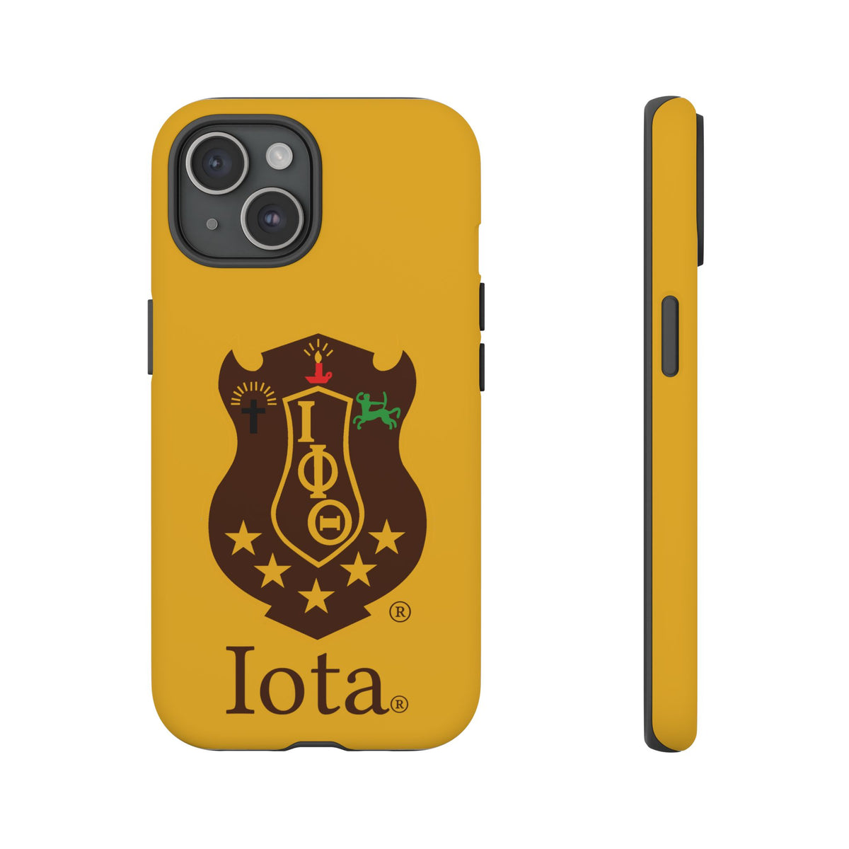 Iota Sorority Shield Phone Case — Greek Letter Tough Case (Yellow)