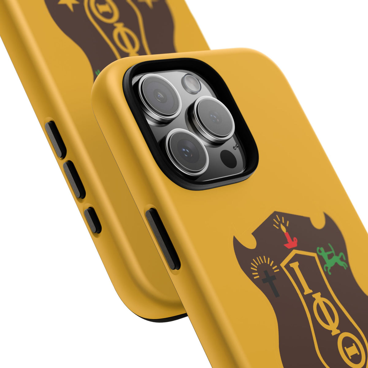 Iota Sorority Shield Phone Case — Greek Letter Tough Case (Yellow)