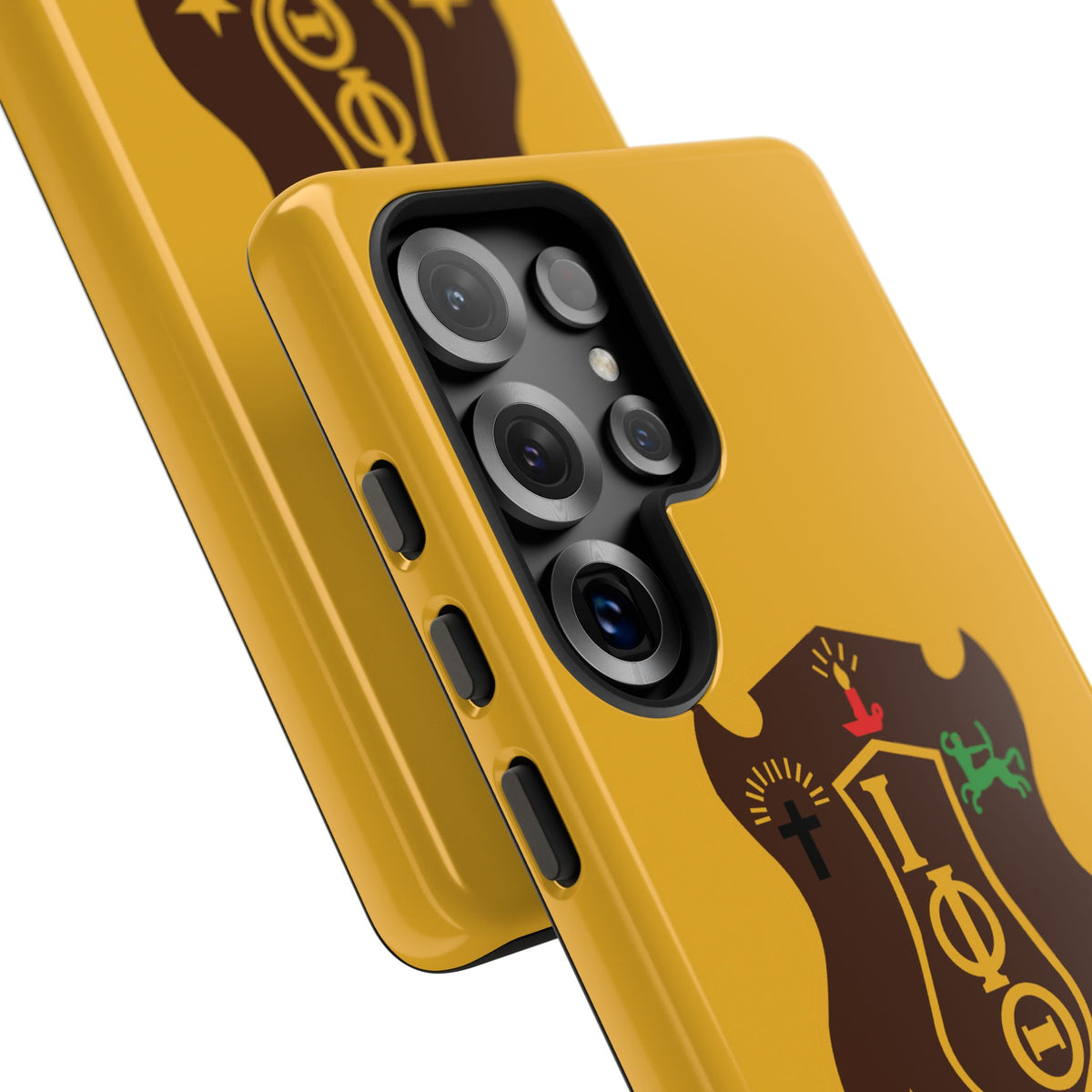 Iota Sorority Shield Phone Case — Greek Letter Tough Case (Yellow)