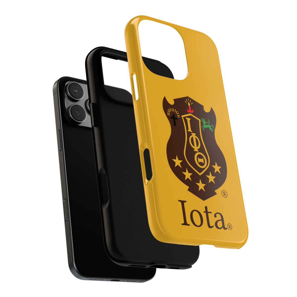 Iota Sorority Shield Phone Case — Greek Letter Tough Case (Yellow)